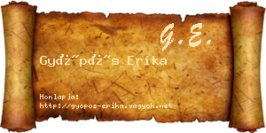 Gyöpös Erika névjegykártya